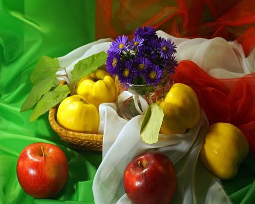 Variety of healthy fruits and vegetables on table